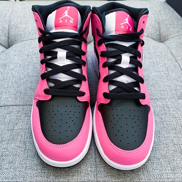 🖤💖 Nike Air Jordan 1 Retro mid black pink shoes - Picture 2 of 6